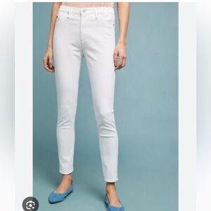 Ag Adriano Goldschmied White Cropped Ankle Skinny Jeans